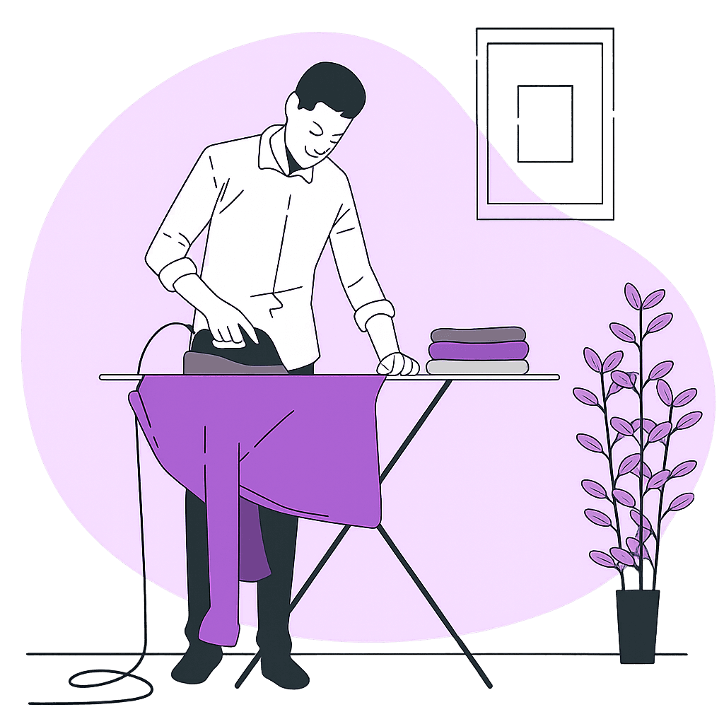 Illustration of laundry delivery by Purple Dry